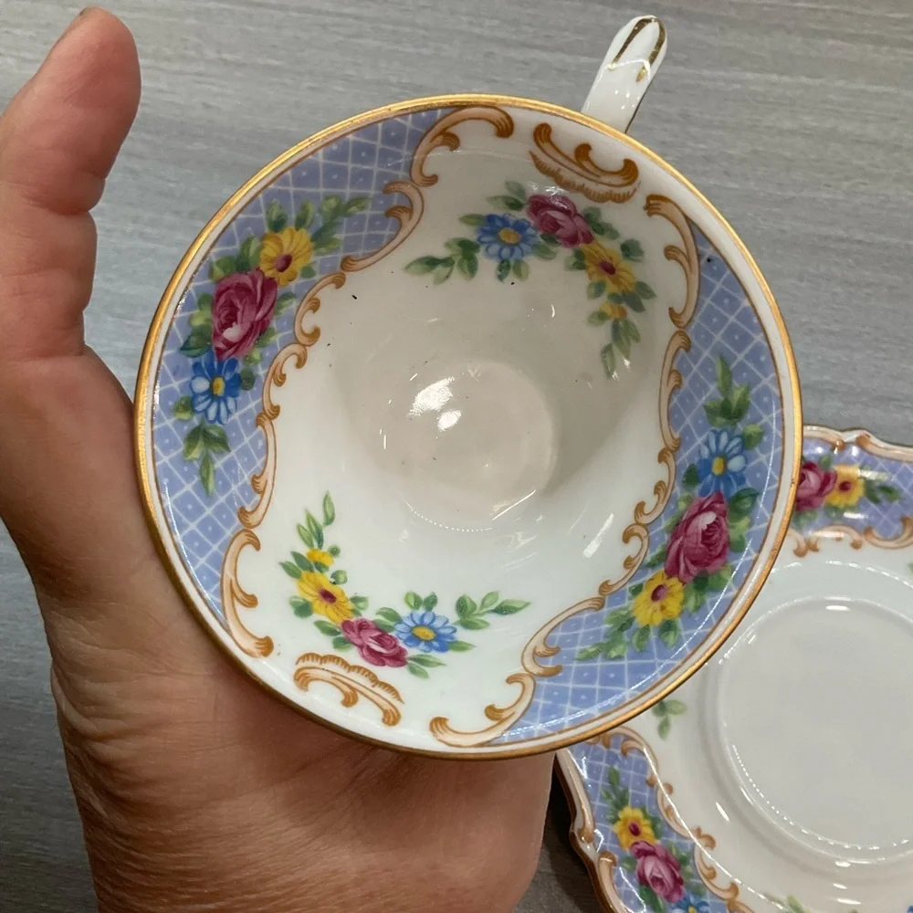 VINTAGE ~ SCHUMANN BAVARIA ~ GERMANY ~ U.S. ZONE ~ CHINA TEA CUP & SAUCER~1940's
